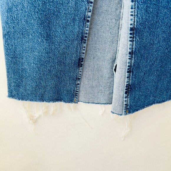 Reformation Tazz denim slit front maxi skirt, blue, Size 26 M65 - Picture 7 of 11